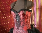 PALOMINO  Halloween Burlesque Corset Costume Red Black