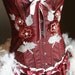 ROSE RED - White Burlesque Corset Costumes with feathers - 2XL-3XL
