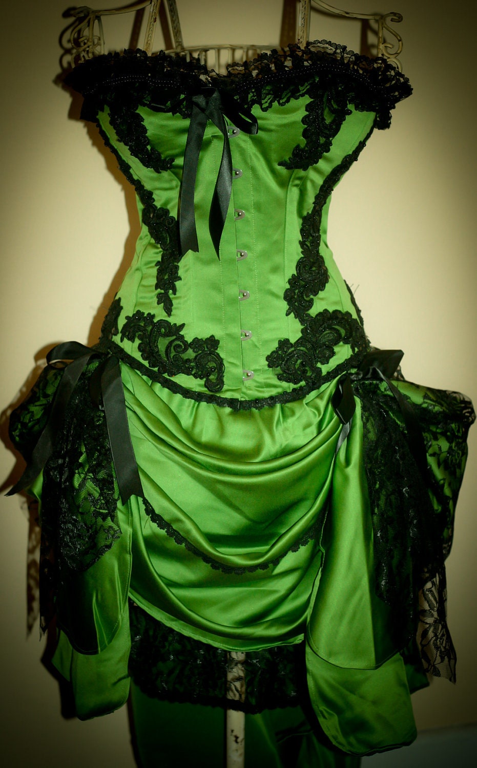 GREEN GYPSY - Burlesque Costume Corset dress for party dress