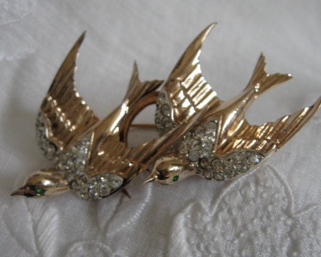 Circa 1940's Coro "Heavenly Swallows" Brooch