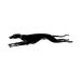 Running Greyhound Mounted Rubber Stamp (E2666)