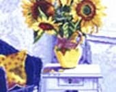 French Sunflowers Counted Cross Stitch Design by Sherrie Stepp-Aweau for Affinity Arts