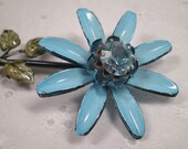 Blue Flower Pin by Francois, Vacation SALE