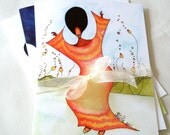 Pack of 4 African American Watercolour Greeting Cards