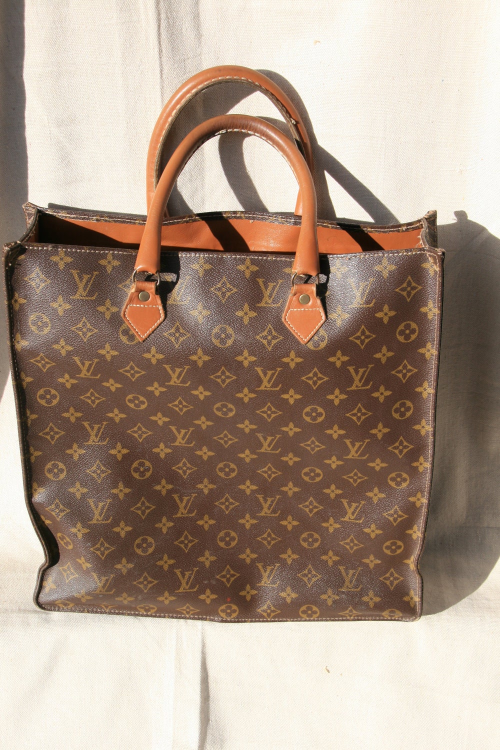 Items similar to Vintage LOUIS VUITTON Sac Tote Bag Authentic made in the USA by French Company ...
