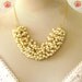 Glass Pearl Cluster Statement Necklace on Gold Chain