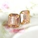Pale Pink Rhinestone Earrings - Vintage Glass Rhinestone Post Earrings - Bridesmaid, Wedding, Bridal