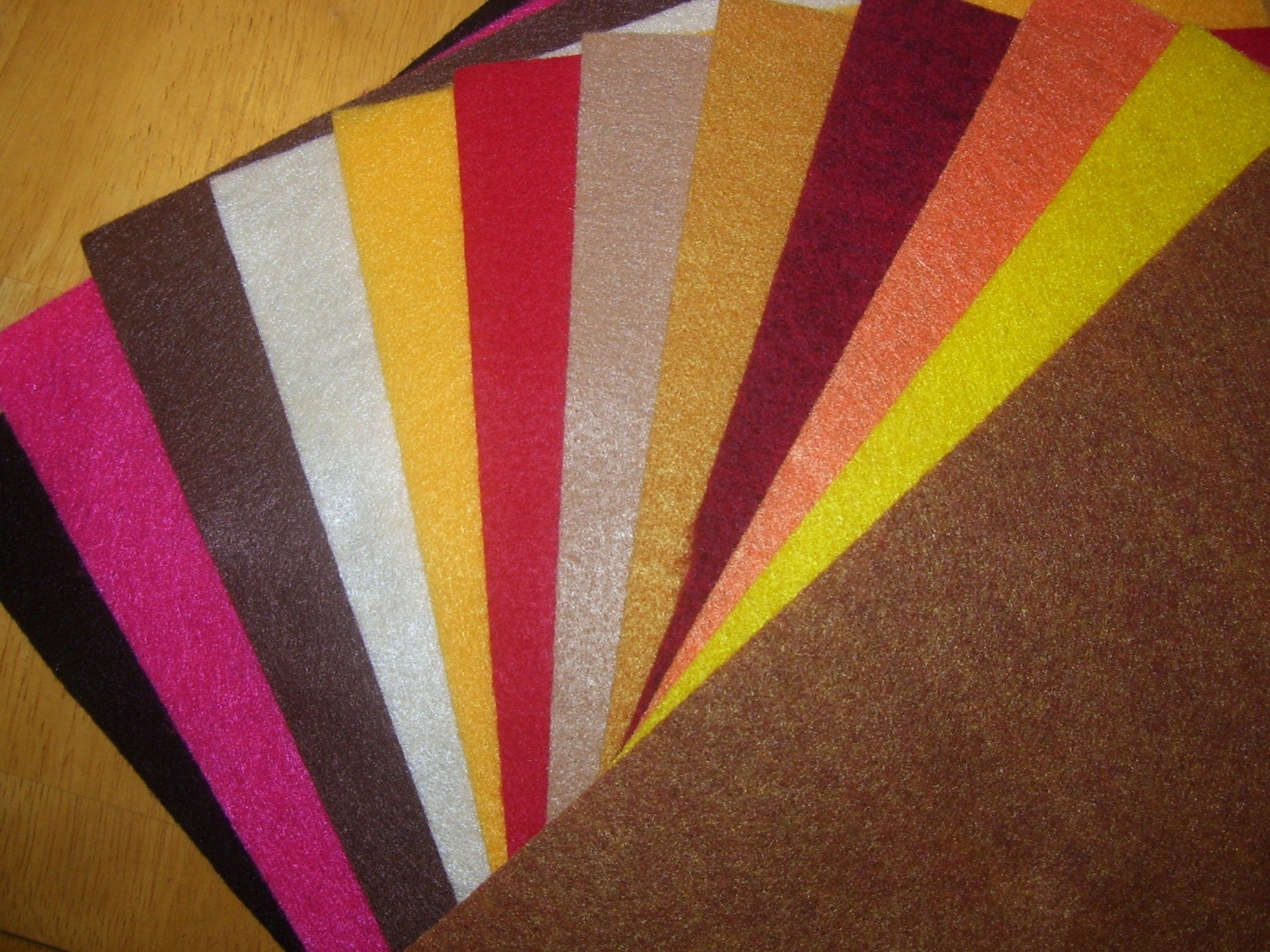 12 colors of Eco-Fi felt made in USA from recycled post-consumer plastic bottles -assortment 2