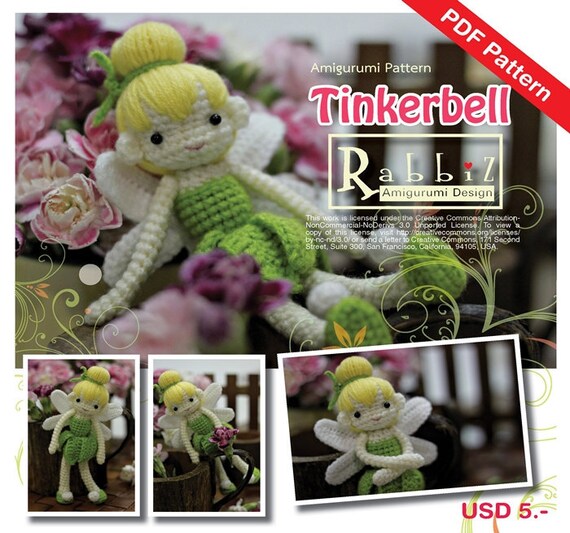 PDF Pattern Amigurumi Tinkerbell by rabbizdesign on Etsy