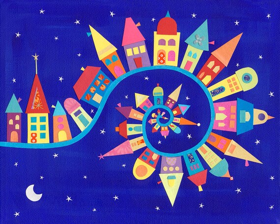 Art Print - Twisty-Twirly Town - 10 x 8