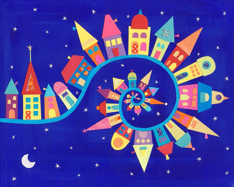 Art Print - Twisty-Twirly Town - 10 x 8