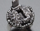 Halloween costume  jewelry  - Cemetery Plot with Tombstone and Open Grave - Zombie Frankenstein