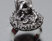 Zombie Ring - Cameo  Ring- Rising from the Grave Zombie- Victorian Cemetery