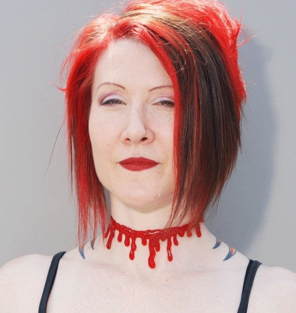 Halloween costume  Jewelry -  Blood Drip Necklace choker Gothic
