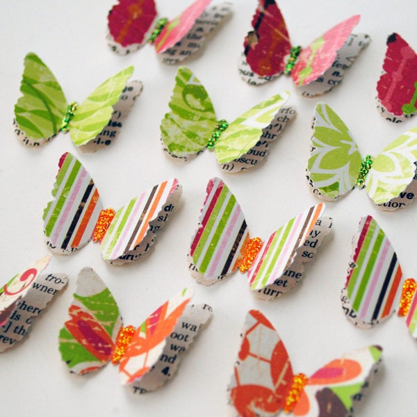 12 Elegant Handmade LAYERED BUTTERFLIES with a Touch of SPARKLE