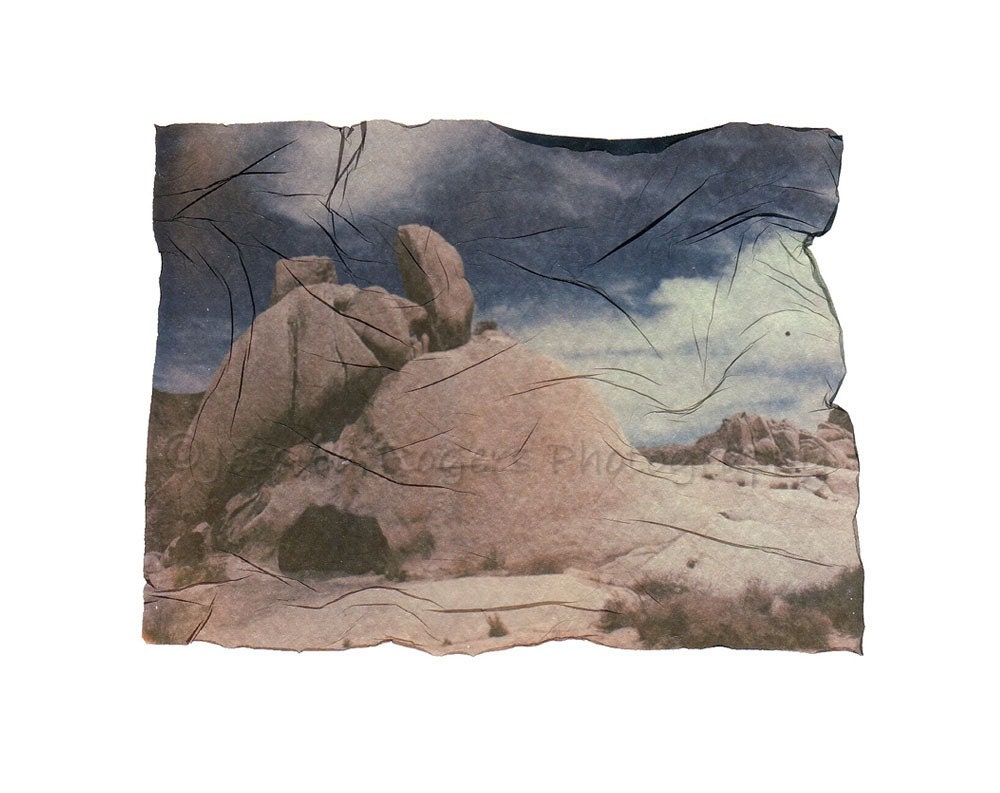 Rock Formation 1, Polaroid Emulsion Lift Reprint, 5x7