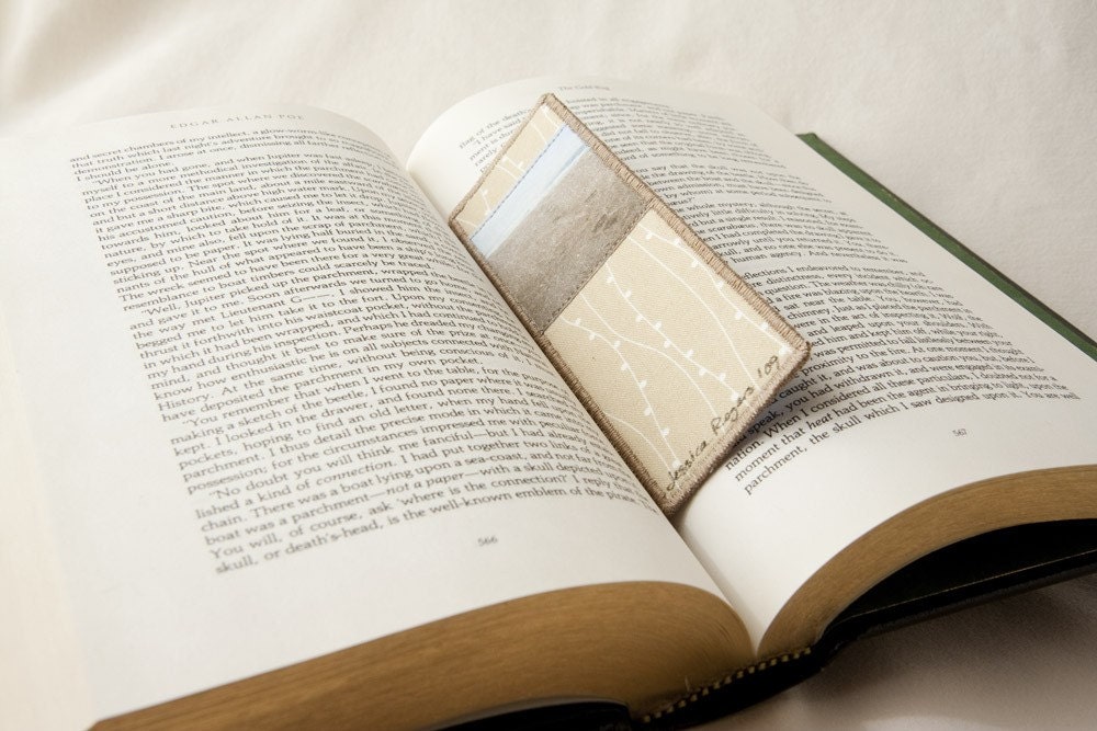 Footprints, Fabric Photo Bookmark