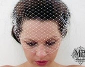 Sofia Mini Ivory Birdcage / Bandeau Style / Blusher Veil by Mauve Binchely / Weddings / Bridal Accessories / Head piece