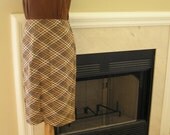 Vintage 1950s WIGGLE dress Brown Plaid