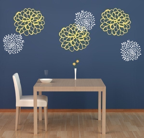 Studio Flowers Vinyl Decal Set - Living room bedroom - College dorm - Nursery Girl Baby