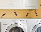 Clothespins - Viny Wall Decals - Laundry Room