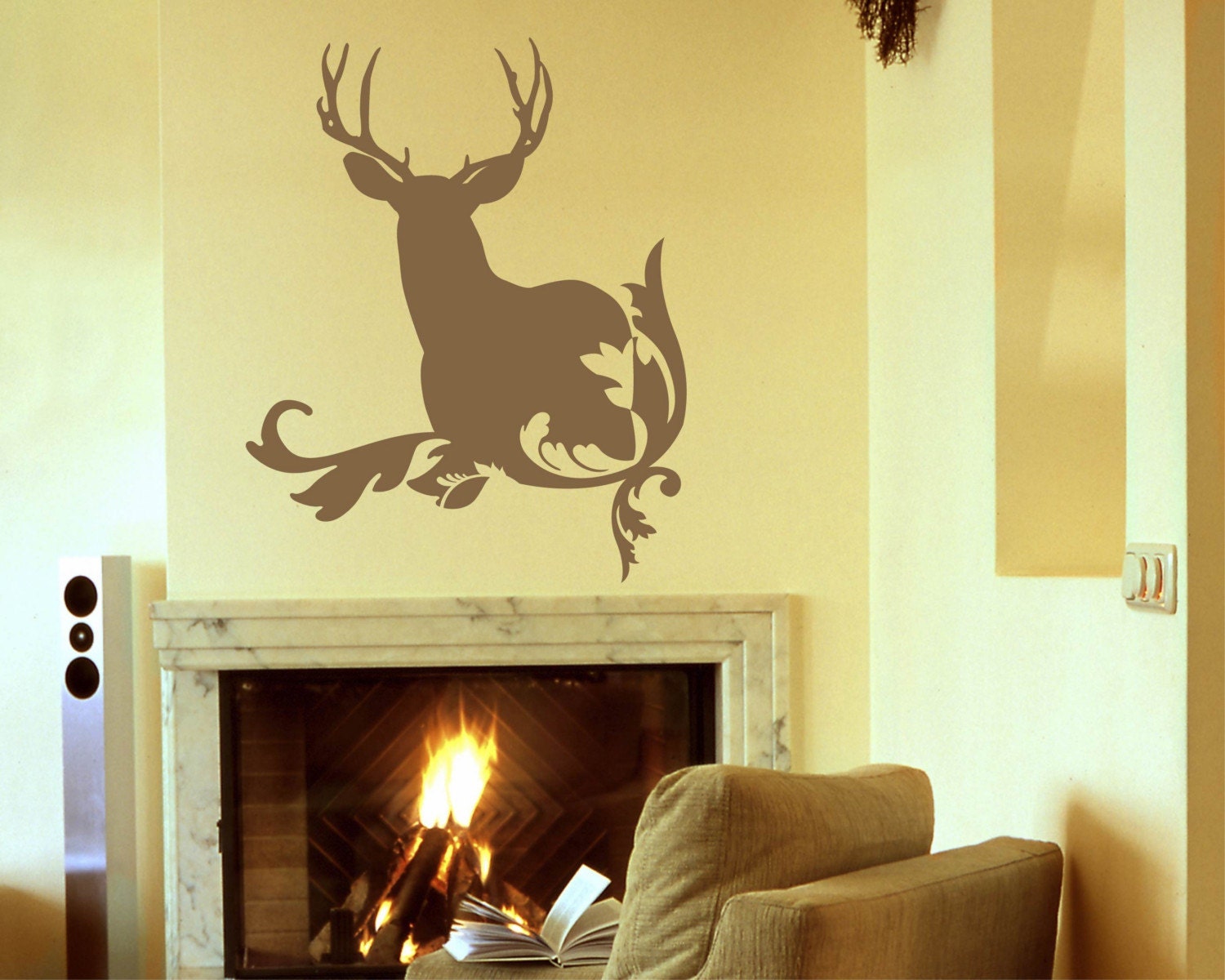Out of the Woods-Deer Vinyl Wall Decal - Christmas in July Sale