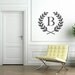 Laurel Wreath Monogram Vinyl Wall Decal