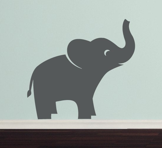 Elephant Vinyl Wall Decal - Jungle Safari - Children - Boy Girl