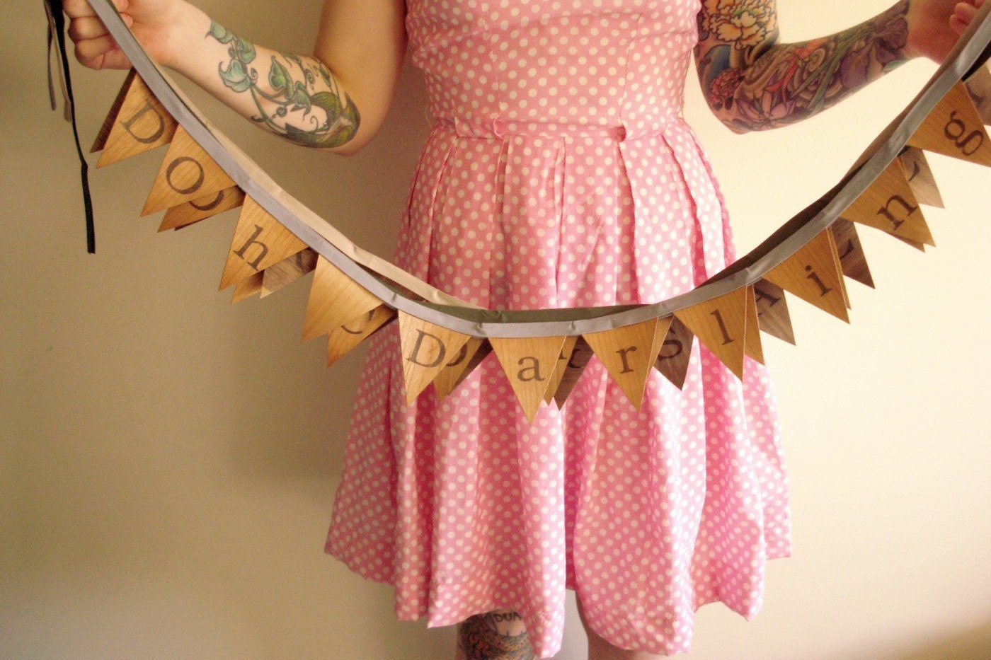 Custom Wooden Bunting - 5 to 10 flags