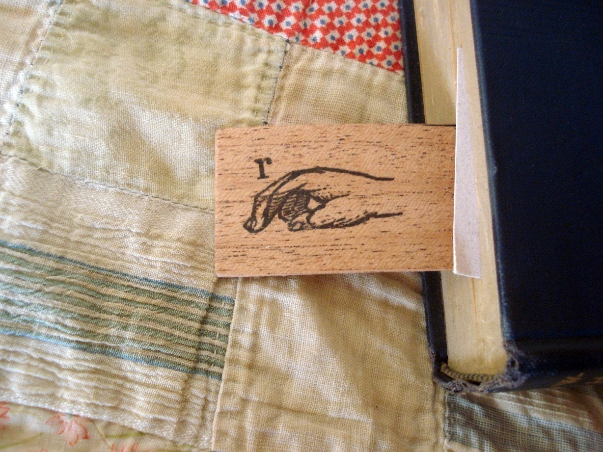 Wooden Bookmarks - sign language alphabet