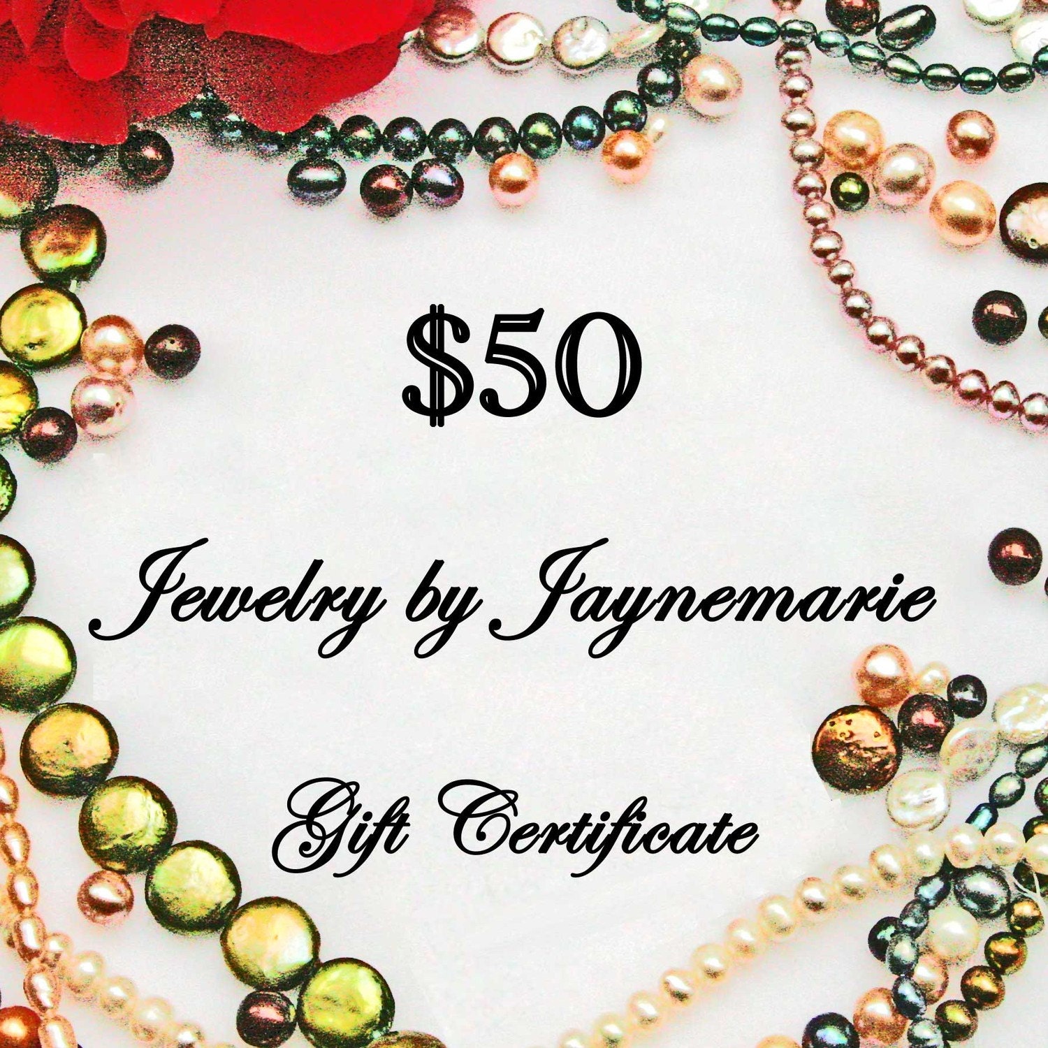 Gift Certificate - 50 Dollar Voucher - Handmade Artisan Jewelry