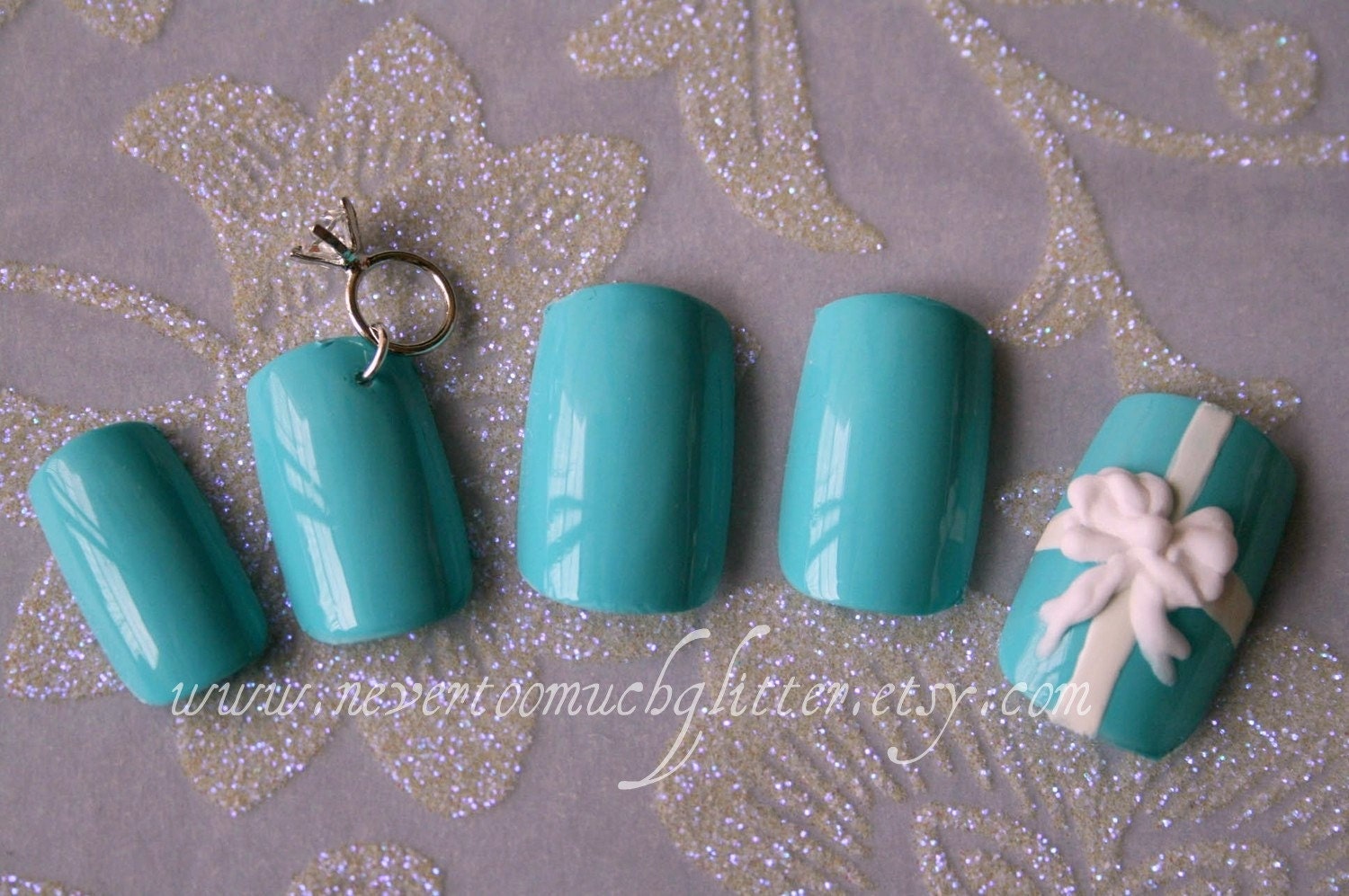 Japanese 3D Nail Art- Otherwise Engaged Wedding Press On Nails (Custom)