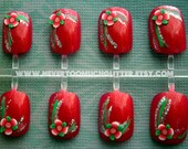 Japanese Nail Art- Fresh Cut Floral- Press On Nails