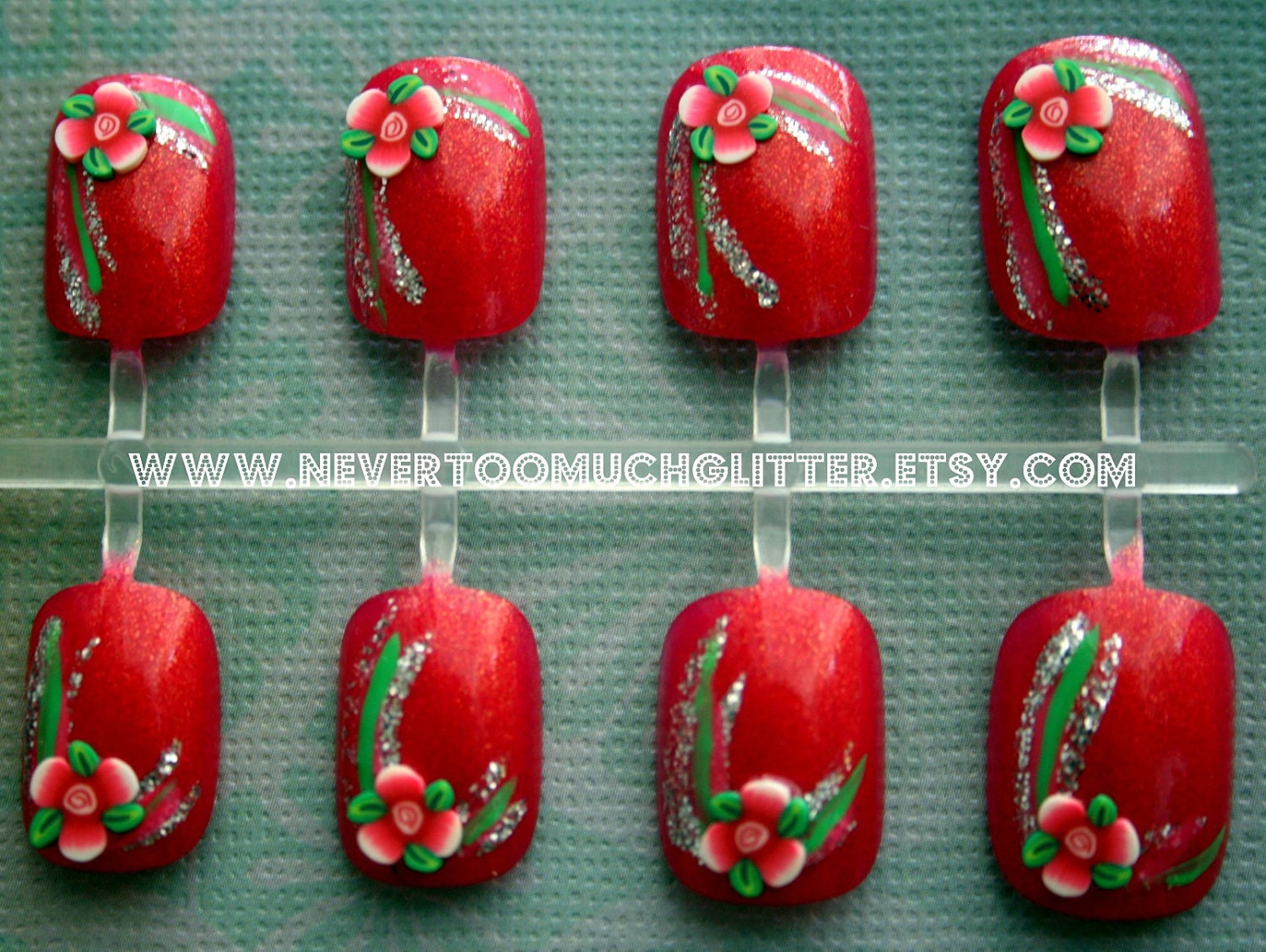 Japanese Nail Art- Fresh Cut Floral- Press On Nails
