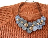 Recycled Levis Jean Bib Necklace No15
