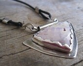 Unisex Sterling Pendant with Lilac Stone Necklace Etsy Metal Handmade