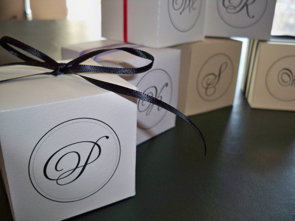 Single Letter Custom Printable Favor Box