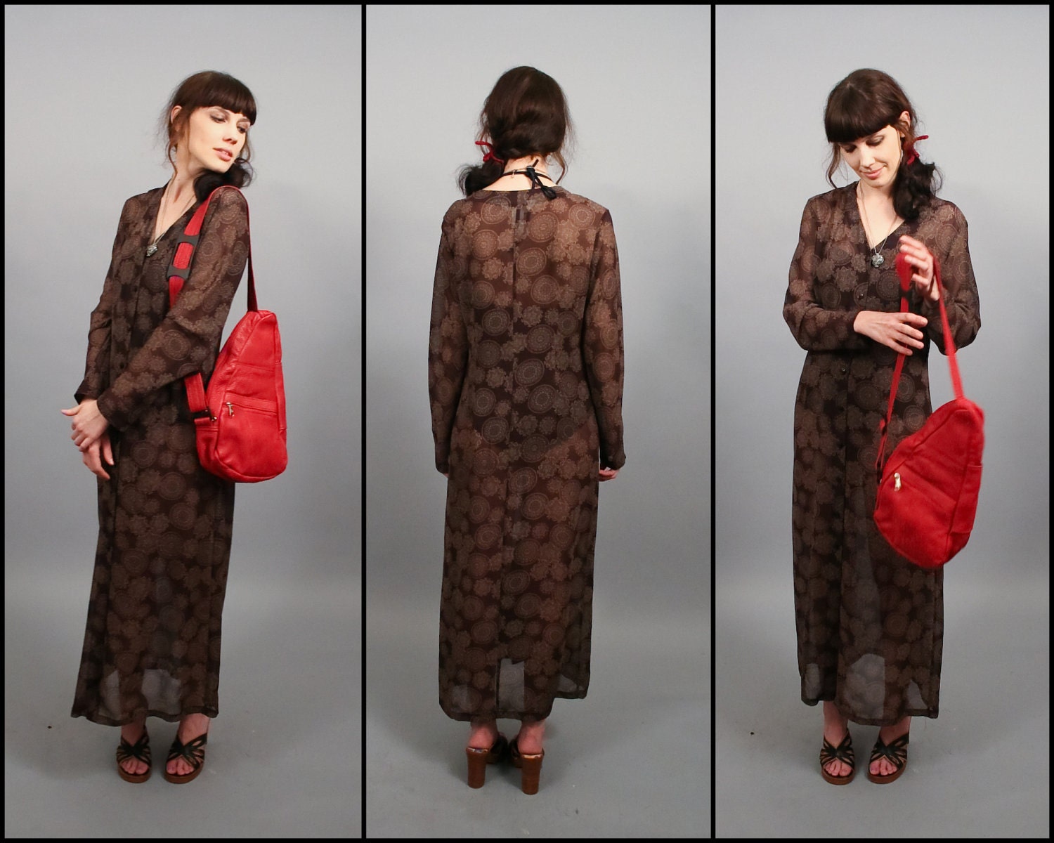 SALE Vintage 90s Revival Sheer Maxi Dress (M)