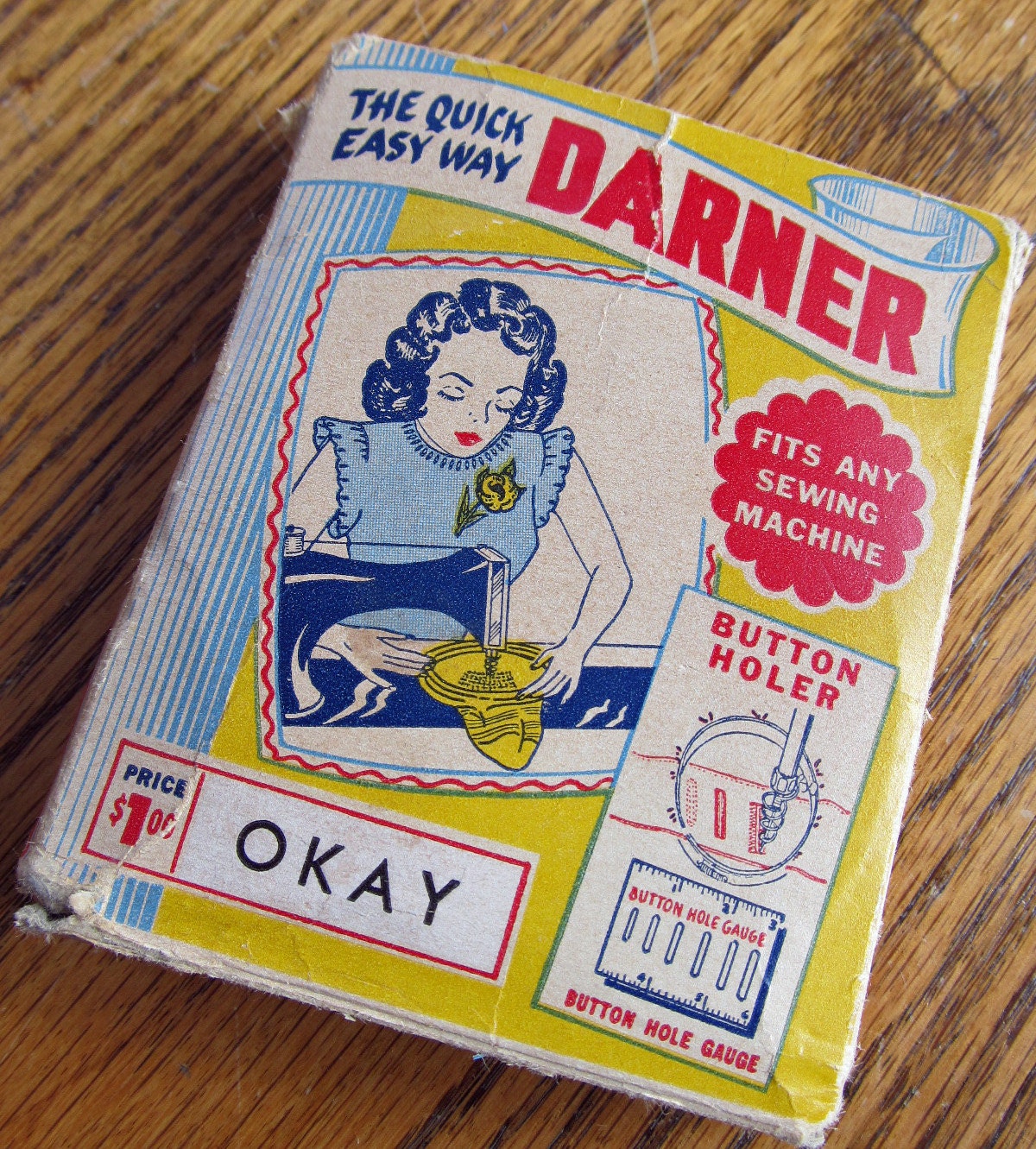 Vintage Sewing Machine Attachment - Darner, Buttonholer - In the Original Package with Instructions