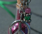 Potion Bottle Pendant - Peace Pink and Green