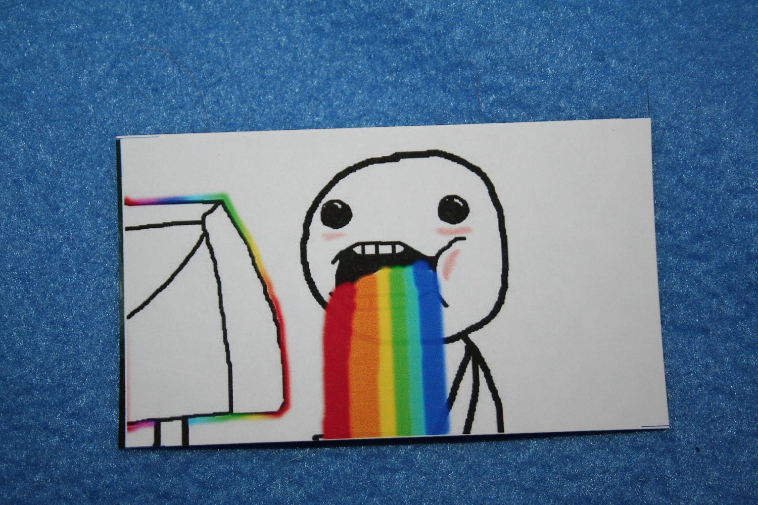 Puking Rainbows Meme Magnet -  Internet Meme Rage Face