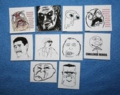 Rage Face Magnets Set of 10 Includes FFFUUUU, Herp Derp, Milk, Whats all that racket, and more