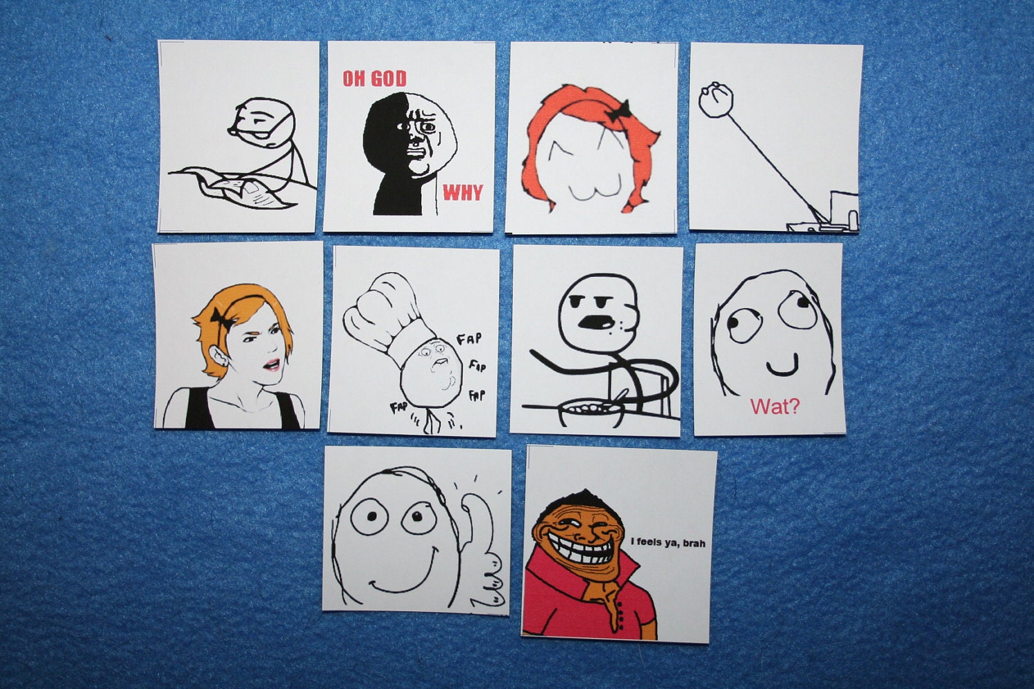 Rage Face Magnets Set of 10 Includes Oh God Why, Newspaper Guy, I Feels Ya Brah Troll, Cereal Guy, and more