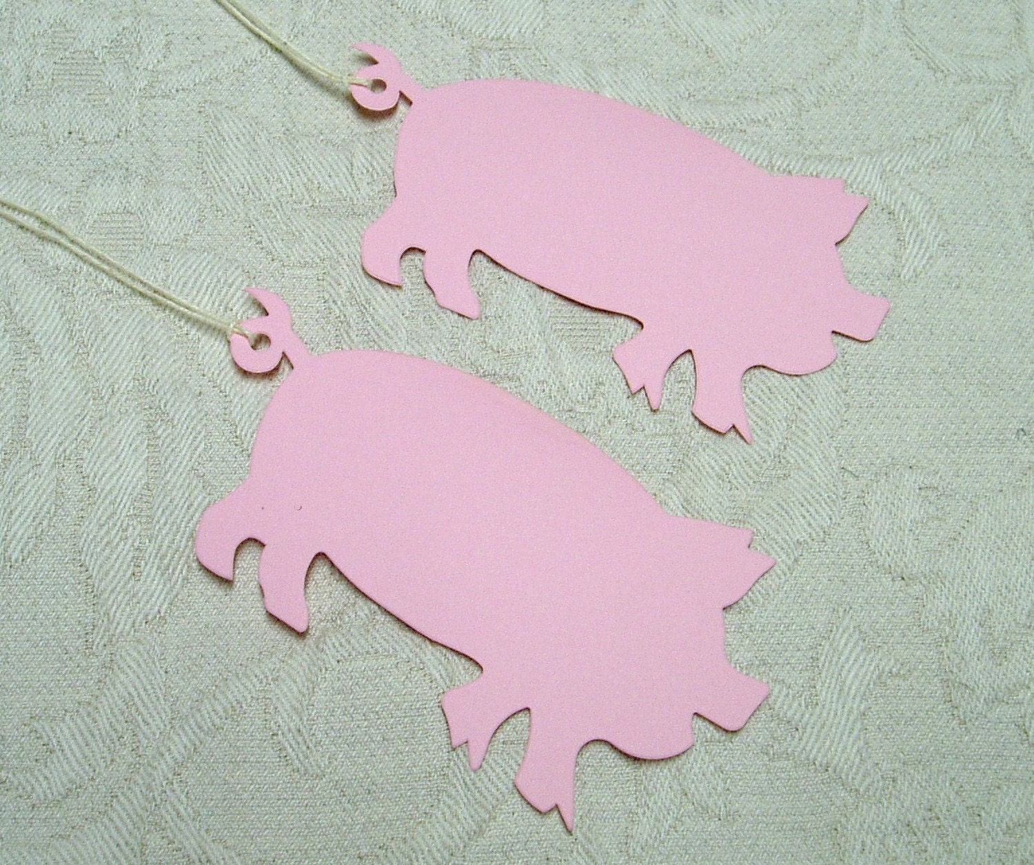 Gift Hang Tags Pink Pig for Summer Barbecue BBQ by CarolinaKudzu