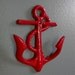 anchors away, cast iron wall hook, red