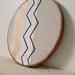 retro embroidered wall decor, chevron stripes
