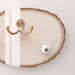 wooden jewelry hanger, peach and gold