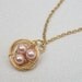 Sweet Little Bird's Nest in Gold Pendant with Pink Pearls - or Choose your Color