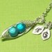 Peas In A Pod Luminscent Miracle Beads 2, 3 Or 4 Peas Choose Your color Bead. All Sterling Silver. Personalized Jewelry