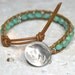 Beaded Leather Bracelet with Glass and Sterling Silver